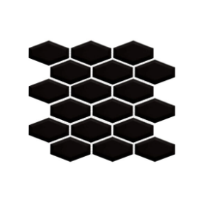 Black Elongated Hexagon - ceramic tile